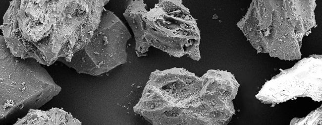 100X magnification of fine pumice sand